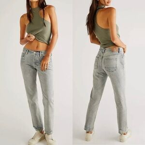 🆕FREE PEOPLE UNKNOWN LEGEND SLIM JEANS SEA MIST-SIZE 29